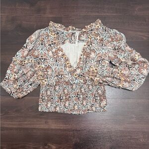 Anthropologie Size XSP Multicolor Floral Blouse
